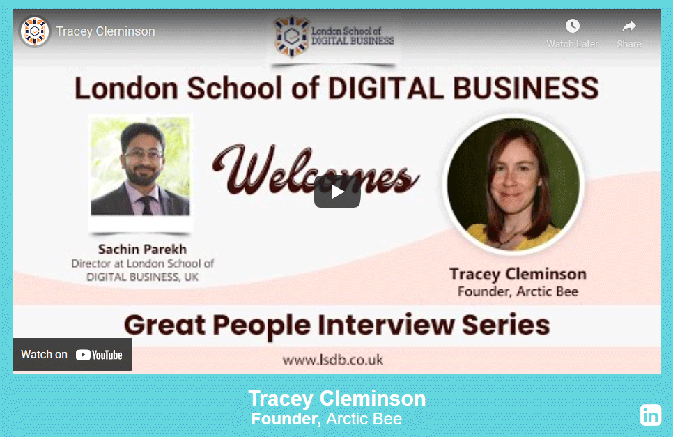 Tracey talks to the London School of Digital Business