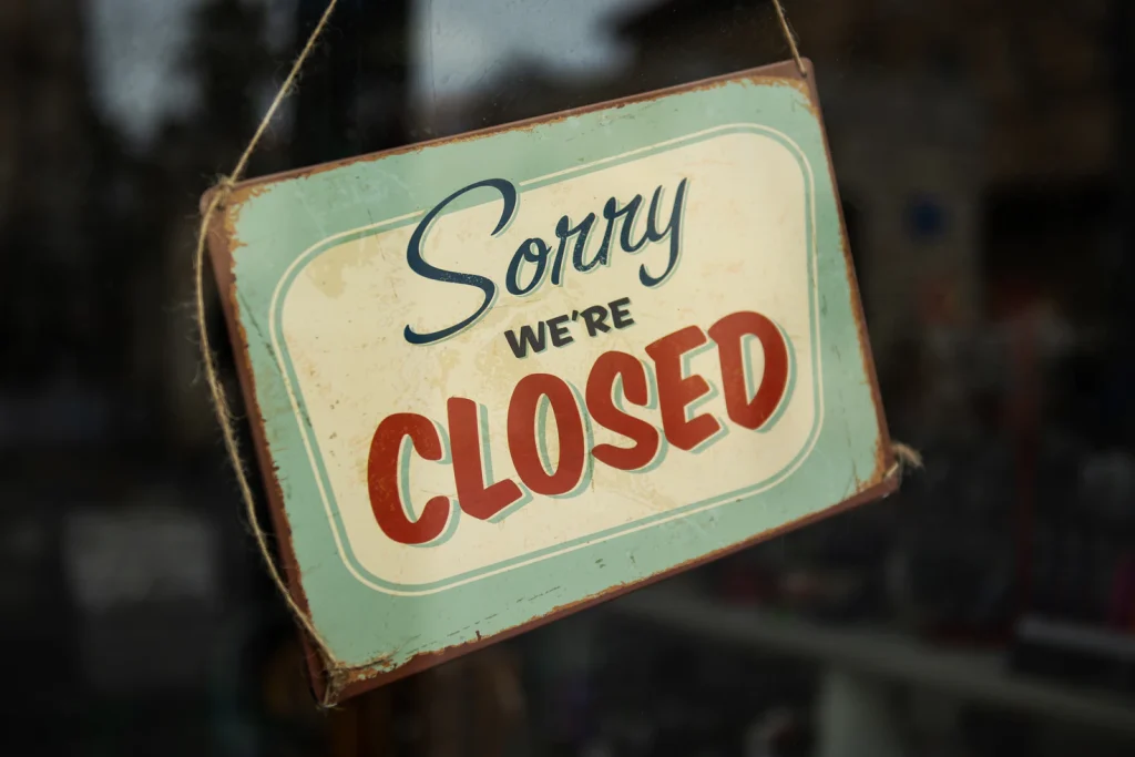 we are closed sign