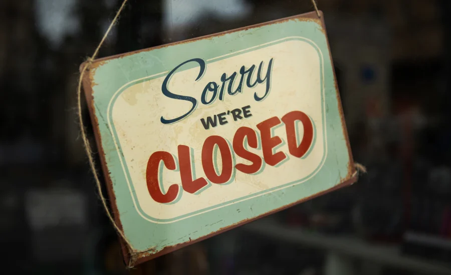 we are closed sign