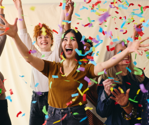 women celebrating
