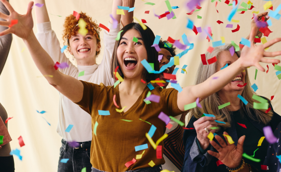 women celebrating
