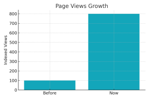 page views growth up significantly as shown in chart