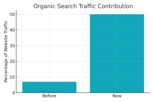 organic search traffic chart showing increase