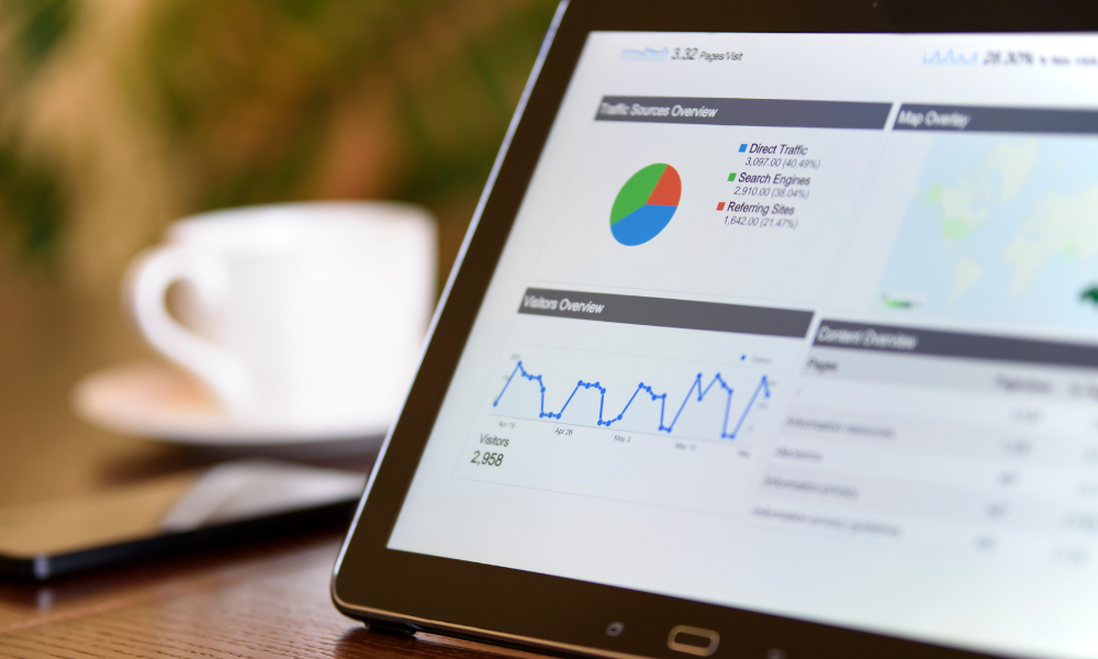 Google analytics screen on a laptop