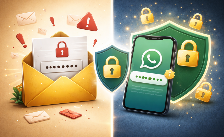 Email vs WhatsApp security comparison