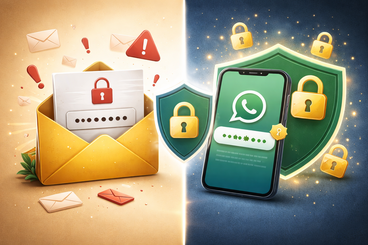 Email vs WhatsApp security comparison